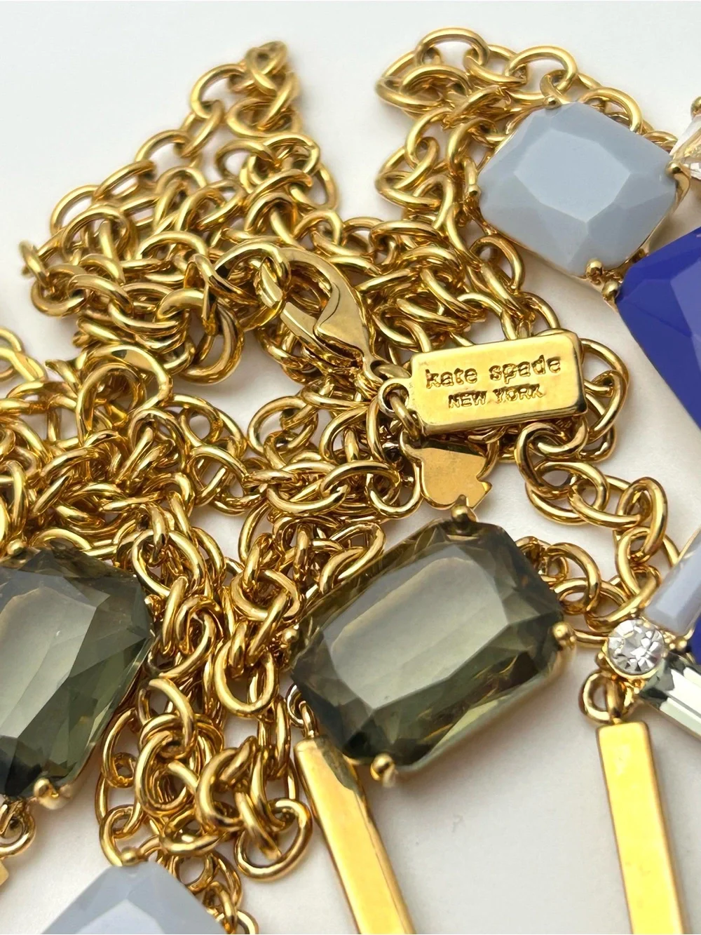 Kate Spade Blue Neapolitan Triple Strand Necklace